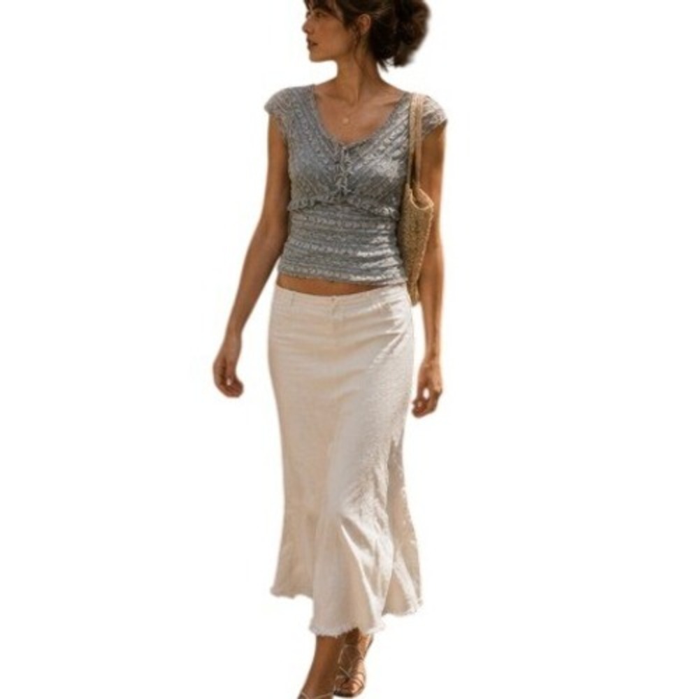 Y2K Merona Lace Ruffle Blue Cami Top Small Fairy Coastal Ethereal Dainty Femme
